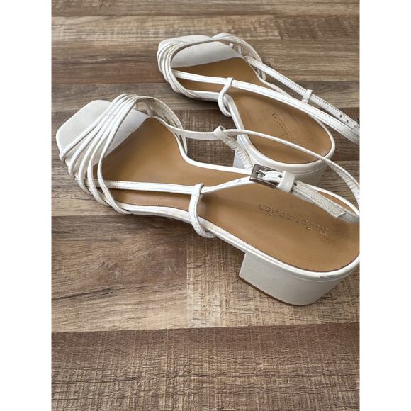 Women's Reformation Eleanora Sling Back Block Heel Sandal in White size 10 70s - Picture 5 of 8